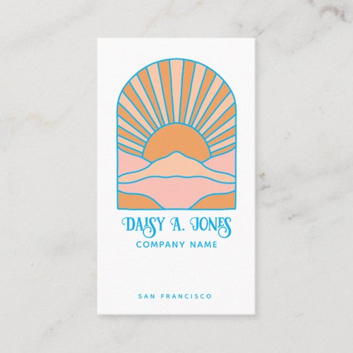 Boho Retro Sunrise  Business Card