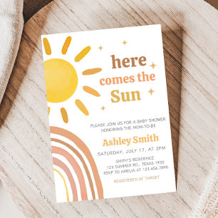 Boho Retro Sunshine Baby Shower Invitation