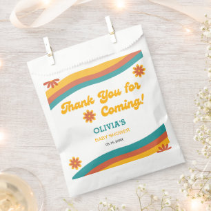 Boho Retro Sunshine Thank You Baby Shower Favor Bag