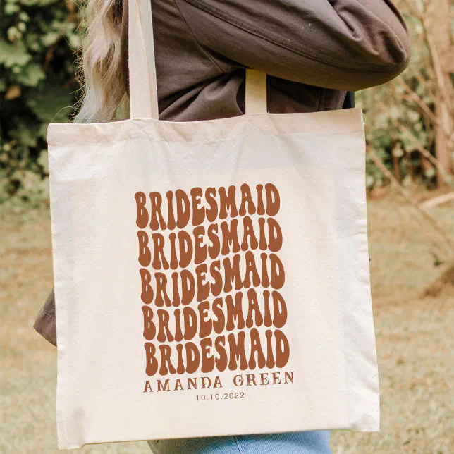 Boho Retro Terracotta Personalized Bachelorette Tote Bag | Zazzle