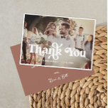 Boho Retro Wedding Thank You Photo Card<br><div class="desc">Thank guests with this modern photo thank you card. Personalize with your photo and personal message.</div>