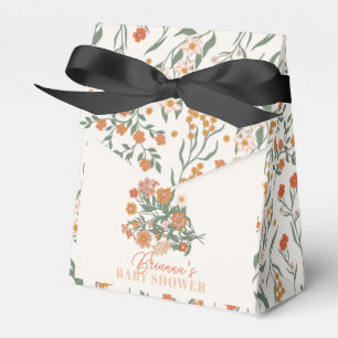 Boho Retro Wildflower Baby Shower Favor Boxes