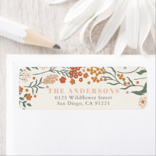 Boho Retro Wildflower  Label