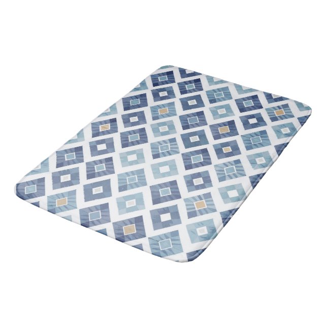Boho Rhombus Modern Chic Bath Mat (Angled)
