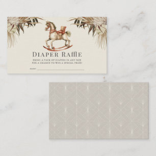 Boho Rocking Horse Diaper Raffle Ticket Enclosure Card