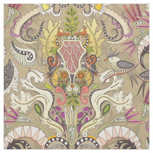 boho rococo bamboo fabric