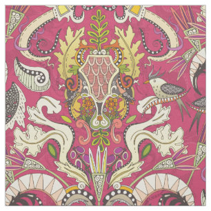 boho rococo pink fabric