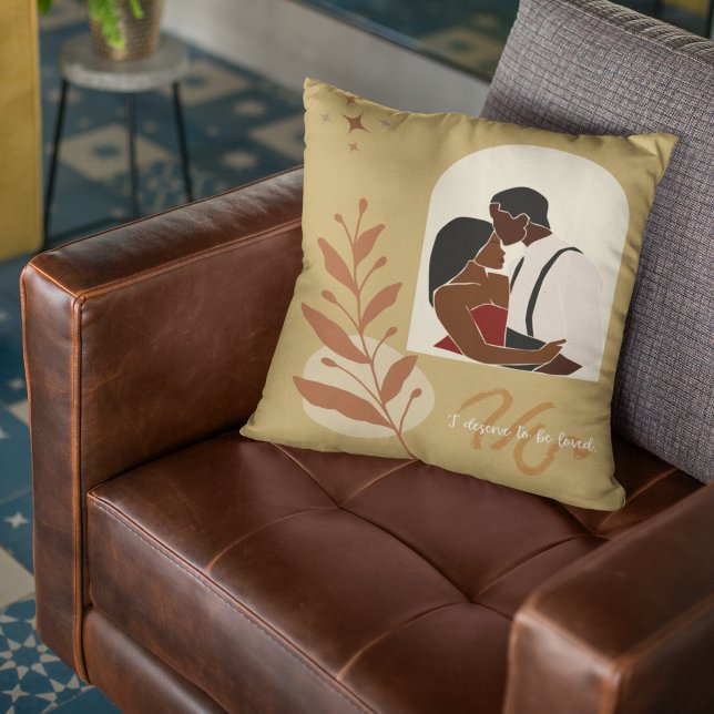 Boho Romance I Deserve To Be Loved Throw Pillow (Creator Uploaded)