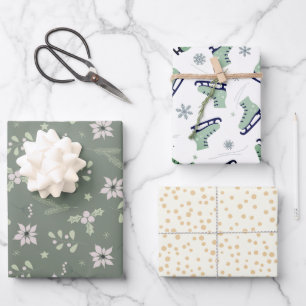 Boho Romantic Rustic Merry Christmas Wrapping Paper Sheets