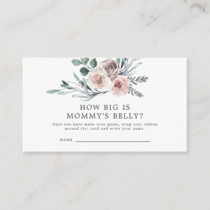 Boho Rose Baby Shower How Big is Mommy's Belly Enclosure Card