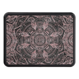 Boho Rose Gold Gray Mandala Elegant Design Hitch Cover