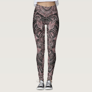 Golden Spiral Greige Beige Gray Leggings, Zazzle