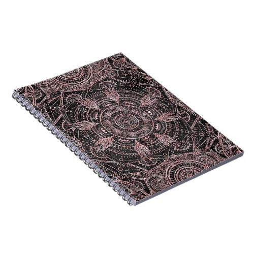 Boho Rose Gold Gray Mandala Elegant Design Notebook