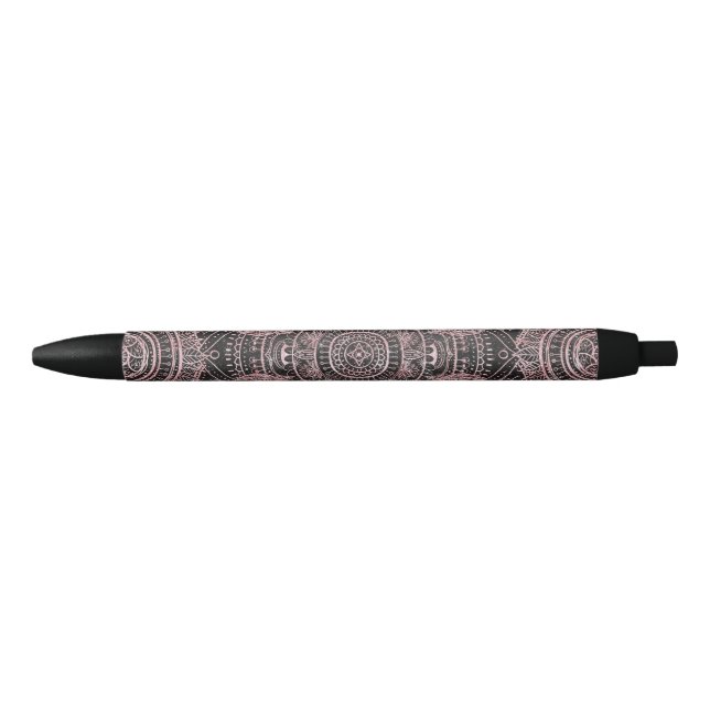 Boho Rose Gold Gray Mandala Elegant Design Pen (Front)