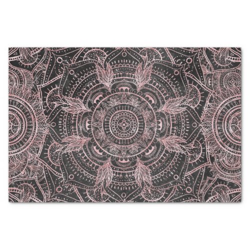 Boho Rose Gold Gray Mandala Elegant Design Tissue Paper