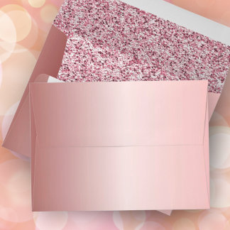 Boho Rose Gold Metallic & Glitter Party Envelope