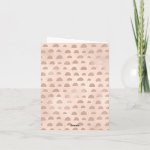 Boho Rose Gold Shapes Abstract Note Card