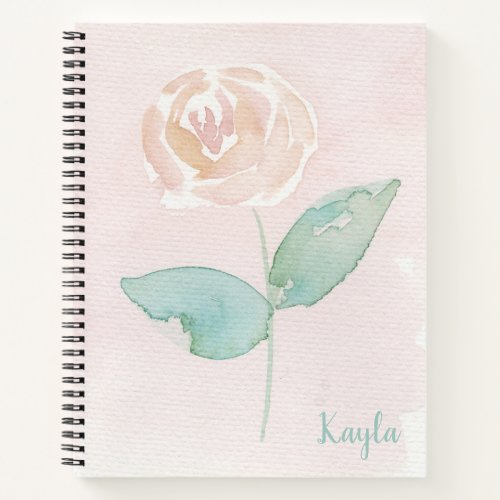 Boho Rose Watercolor Notebook