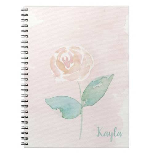 Boho Rose Watercolor Notebook