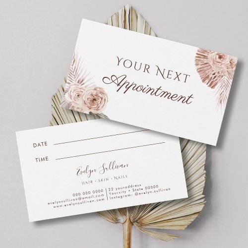 Boho Roses Appointment Card