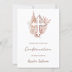 Boho Roses Bouquet Confirmation Invitation