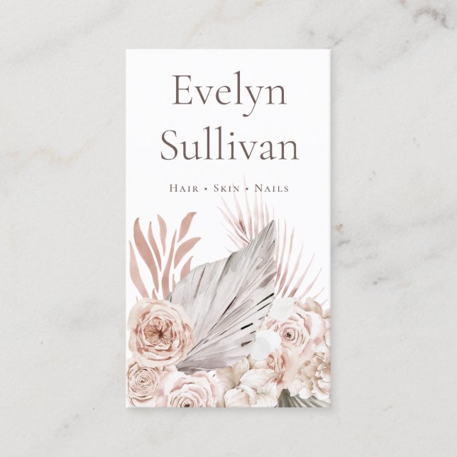 Boho Roses Business Card (Front)