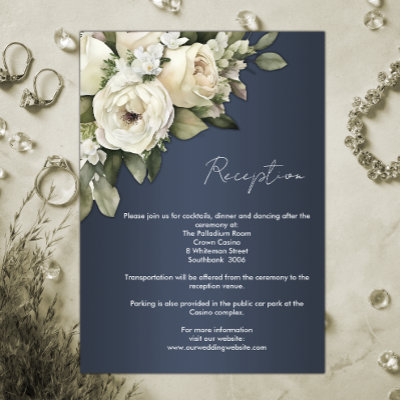 Boho Roses Dusty Blue Wedding Reception Details