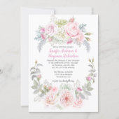 Boho Roses Hydrangeas Floral Wedding Invitations (Front)