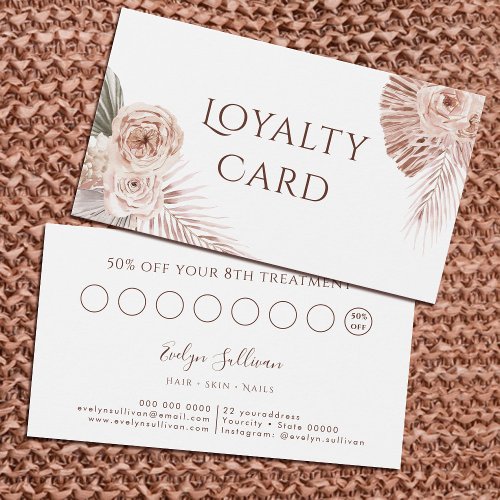 Boho roses loyalty card