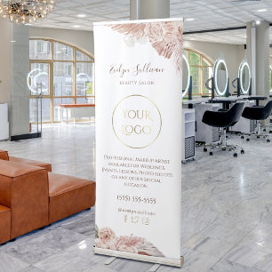 Boho roses retractable banner