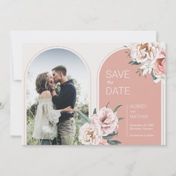 Boho Roses Save The Date by DeReimerDeSign at Zazzle