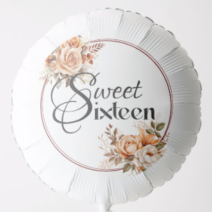 Boho Roses Sweet 16 Balloon