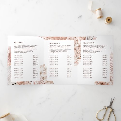 Boho Roses Trifold Brochure