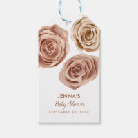 Boho Roses Watercolor Baby Shower Gift Tags