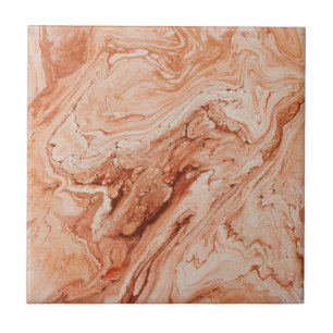 Boho Rust Marble Effect Earthy Abstract Ceramic Tile