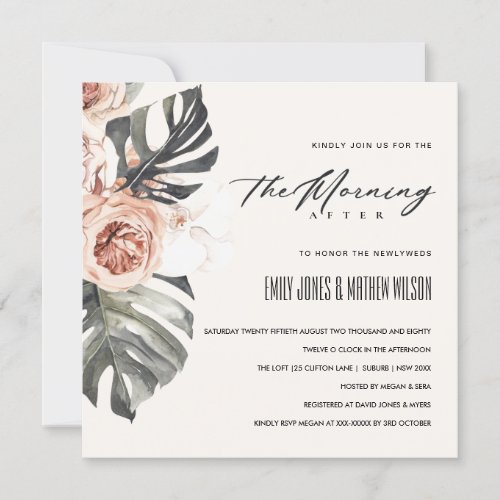 BOHO RUST MONSTERA FLORA THE MORNING AFTER WEDDING INVITATION