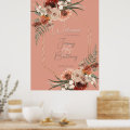 Button Rusted Transparent Boho Rust & Neutral Fall Floral Peach Rust Frame Poster | Zazzle