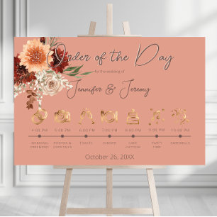 Boho Rust & Neutral Fall Floral Peach Timeline Foam Board