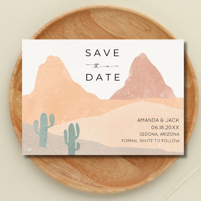 Boho Rust Terracotta Desert Wedding Photo  Save The Date (Boho Rust Terracotta Desert Wedding Photo Save the Date)
