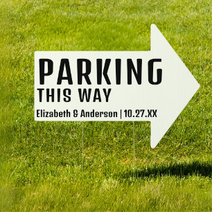 Boho Rust Wedding Parking This Way Arrow Yard Sign