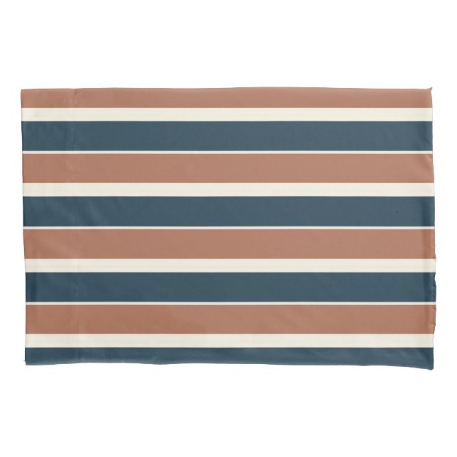 Boho Rustic and Navy Stripes  Pillow Case (Front)