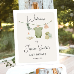 Boho Rustic Baby Shower Boy Neutral Welcome Poster