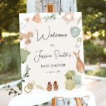 Boho Rustic Baby Shower Boy Neutral Welcome Poster at Zazzle