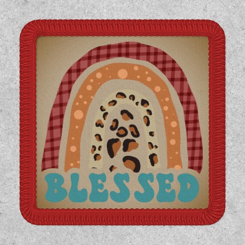 Boho Rustic Blessed Rainbow Patch