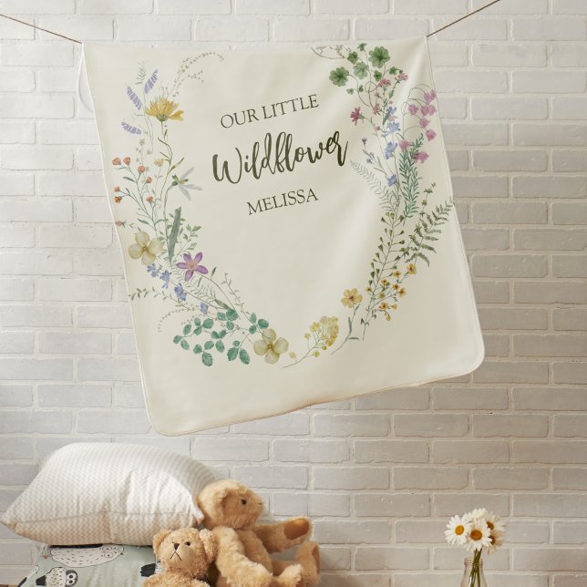 Boho rustic botanical wildflower baby blanket (Creator Uploaded)