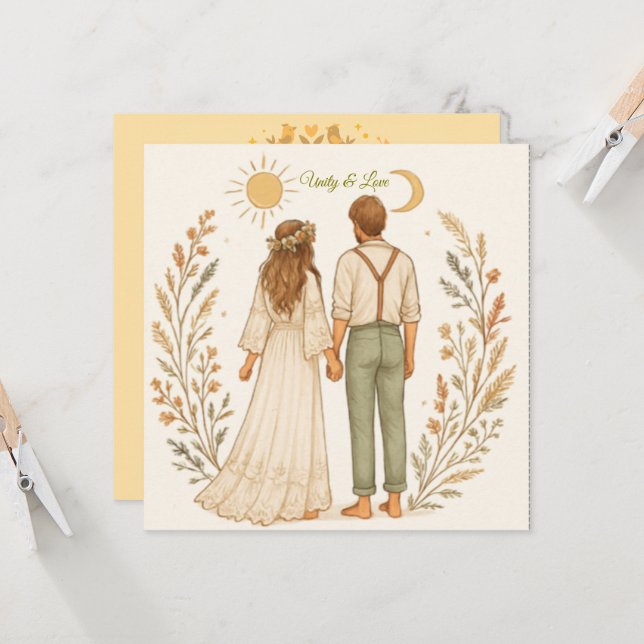 Boho Rustic Cowboy Wedding Save the Date (Front/Back In Situ)