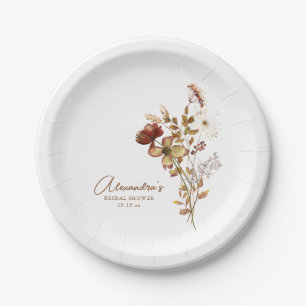 Boho Rustic Earthy Nature Botanical Bridal Shower Paper Plates