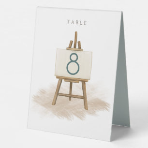 Boho Rustic Easel Wedding Table Number Tent