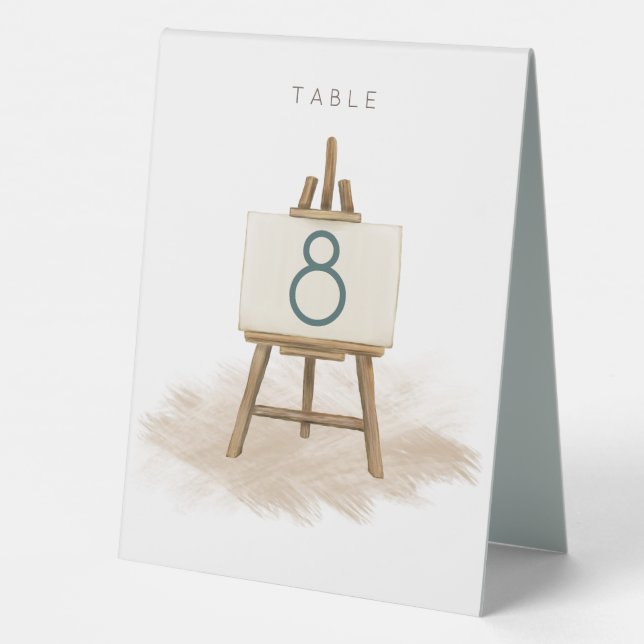 Boho Rustic Easel Wedding Table Number Tent (Back)
