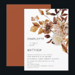Boho Rustic Fall Floral Burnt Orange Wedding Invitation<br><div class="desc">Boho Rustic Fall Floral Burnt Orange Wedding Invitation
Message me if you need any adjustments</div>